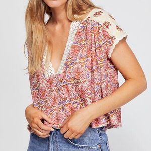 NWT Free People Leilani Blouse in Ivory